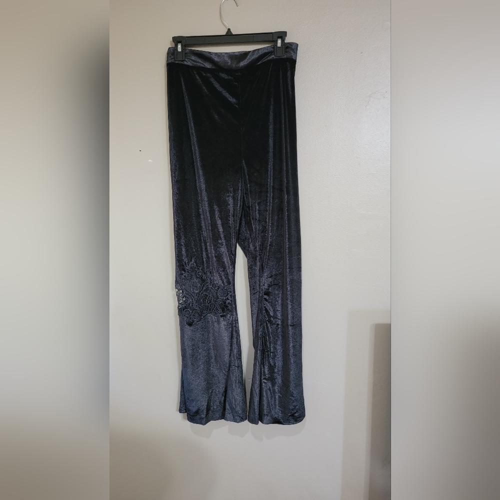 Velvet & Lace Flare Leg Pants